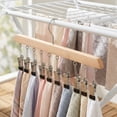 thumbnail image 2 of Unique Bargains 2Pcs Wood Minimalist Hangers With 10 Clips Natural, 2 of 6