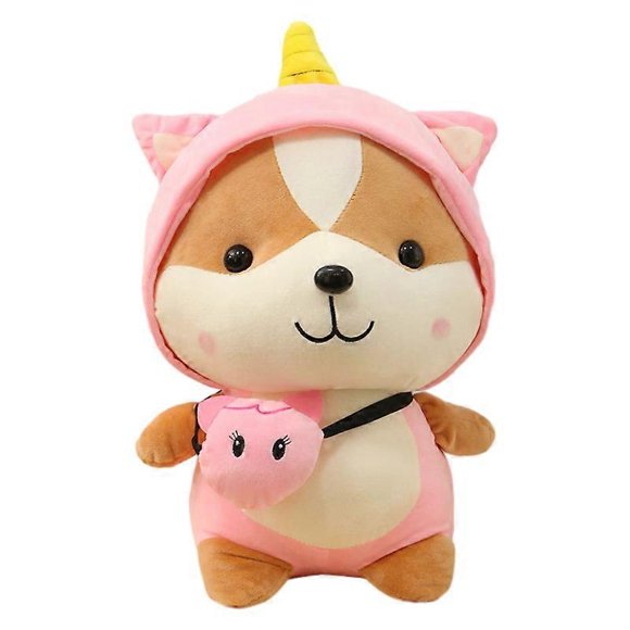 (pink)Creative transformation squirrel plush toy cartoon dinosaur elk doll unicorn childrens doll gift for girls