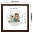 thumbnail image 6 of Americanflat 12x12 Frame with Shatter-Resistant Glass with Round-Shaped Mat cherished photos unique crafted - Walnut, 6 of 8