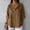 Coffee-b, variant on Tsesme 3/4 Sleeve Shirts for Women Button down V-Neck Summer Linen T-Shirt Casual Loose Basic Tops 2026