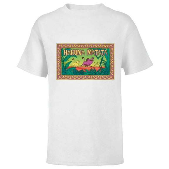 Disney The Lion King 30th Anniversary Hakuna Matata Retro - Short Sleeve T-Shirt for Kids - Customized-White