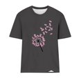 thumbnail image 4 of Luxalzxs Womens Short Sleeve T Shirts Casual Loose Pink Ribbon Graphic Print Round Neck Shirt Tops Fashion Breast Cancer Awareness Inspirational Tops, 4 of 4