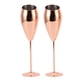 thumbnail image 1 of Copas de champán de cobre, 2 copas de champán de cobre, juego de copas de champán de cobre, copas de vino de champán, estética elegante, 1 of 8