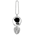 thumbnail image 1 of Make A Fist Gesture Outline Pattern Silver Wing Car Pendant Decoration, 1 of 4