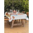 thumbnail image 2 of Outdoor Tablecloth with Umbrella Hole and Zipper, Christmas Snowman Rectangle Table Cloth 54x80 Inch Waterproof Tablecloth, Winter Coastal Beach Palm Tree Xmas Picnic Table Cover for Patio Camping, 2 of 7