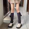 thumbnail image 4 of Calentadores de pierna largos para mujer Lolita moda lana cable tejido muslo alto calentadores de pierna calcetines sueltos, 4 of 5