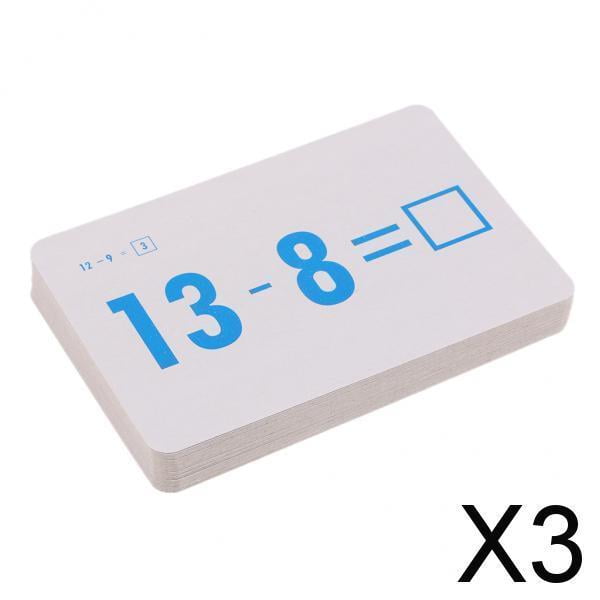 Tarjetas flash de matemáticas de 2x36 piezas para resta de grados PK-3 de escuela primaria 3 piezas