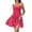 Hot Pink, variant on Laqbezok Spaghetti Strap Summer Dress, Smocked Bodice Tiered Ruffle Mini Sun Dress, Casual Sleeveless Beach Party Dress, Solid Color Flowy Short Dress