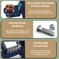 thumbnail image 6 of WestinTrends St. Augustine Outdoor Patio 49" HDPE Folding Adirondack Garden Bench, Navy Blue, 6 of 16