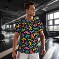 thumbnail image 3 of Wukai Colorful Geometric Dog Print Men's Short-Sleeved Mesh T-Shirt,Quick-Dry Short Sleeve Workout T-Shirt-X-Large, 3 of 8