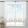 thumbnail image 2 of Short Window Sheer Curtains Valance Living Room Feather Embroidered Voile Rod Pocket Curtain Drapes for Dining Room, 2 of 10