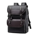 thumbnail image 2 of Menolana Laptop Backpack PU Leather Handbag Travel Laptop Bag for Work Business Weekender black, 2 of 8