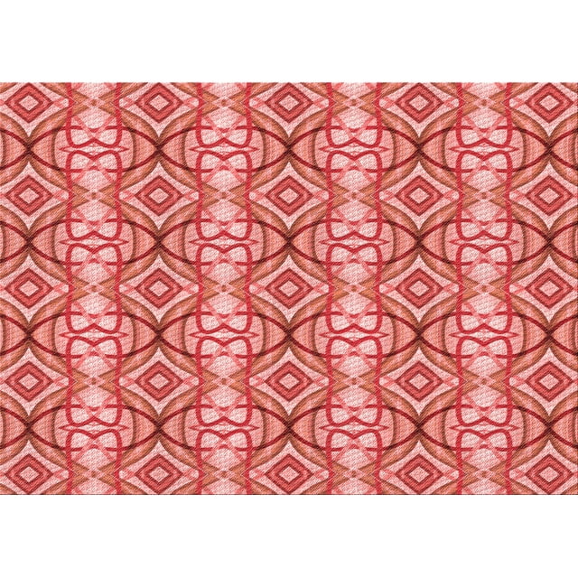 Ahgly Company Machine Washable Indoor Rectangle Transitional Light Coral Pink Area Rugs, 5' x 8'