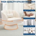 thumbnail image 5 of GARVEE 360° Swivel Barrel Chair,Velvet Accent Armchair  with Cloud-Like Padding & Modern Striped Backrest for Living Room,Bedroom & Office,Beige, 5 of 8