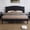 Black, variant on MODERNLUXE Queen Size Wood Platform Bed, Mid-Century Bed Frame with Arched Headboard,No Box Spring Needed, Easy Assembly,Dark Walnut