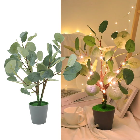 Bonsai Tree Lamp, Lighted Tabletop Eucalyptus Tree USB Powered 45cm Tall Versatile Compact for Office Indoor Decoration