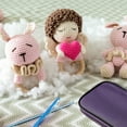 thumbnail image 4 of Multi-Color Metallic Crochet Hooks Set, Tomorotec Art Aluminum Knitting Needles for Yarn Craft Set with Sylish Storage Bag, Stitch Markers and Big Eye Needles (Purple Bag), 4 of 7