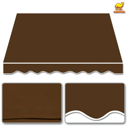 64 Patio Door Strong Camel Replacement Canopy for 8' x 6.4' Manual Yard Retractable Patio Deck Awning Sunshade Outdoor (Only Cover, Frame is not Included)-Coffee ()