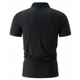 thumbnail image 3 of IYTR Mens T Shirt Slim Workout Sports Shirts Short Sleeve T Shirts Comfy Button Up Turndown Collar Casual Solid Color Summer Fashion Black L, 3 of 5