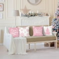 thumbnail image 2 of Pink Christmas Snowflakes Throw Pillow Covers 18x18 Inch Xmas Tree Let It Snow Winter Holiday Decorative Pillows Soft Velvet Cushion Covers for Outdoor Couch Sofa Decor Set of 4, 2 of 4