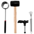 thumbnail image 1 of Juego de 5 herramientas para abrir cocos jóvenes, kit de acero inoxidable para abrir cocos, kit de abridor de cocos, 1 of 8