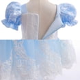 thumbnail image 6 of Girls Royal Blue Princess Dress with Crown, Sparkly Lace Ball Gown Halloween Fancy Dress Up Costume for Kids 4-9 Years, 6 of 7