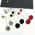 thumbnail image 4 of QQTDFG Drop Earrings Plush Ball Drop Dangle Earrings Faux Fur Pompon Pom Pom Earring-grey, 4 of 9