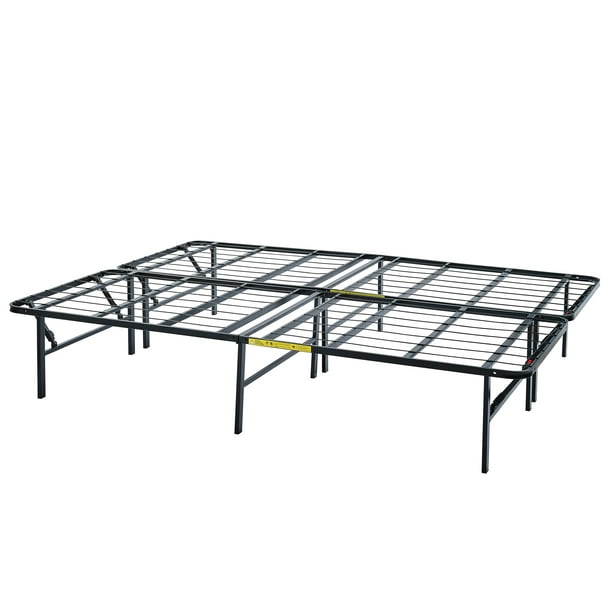 Mainstays 14" High Profile Foldable Steel Cal King Platform Bed Frame, Black