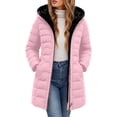 thumbnail image 2 of Qiggri Women's Hooded Puffer Coat Fleece Lined Full Zip Long Sleeve Outerwear Coat With Pockets for Winter Comfy Smart Casual Office Casual Outdoor XXXL, 2 of 7