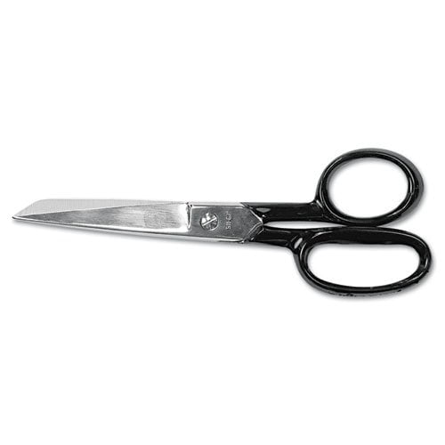 Clauss Forged Nickel Plated Straight Office Scissors, 7", Black