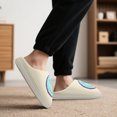 thumbnail image 4 of Smile Face Slippers for Women and Men Retro Comfy PU Leather Slip-On House Shoes with Memory Foam Warm Soft Flat Slides for Indoor & Outdoor, 4 of 5