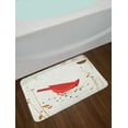 thumbnail image 2 of Birdhouse Bath Mat, Red Cardinal Autumnal Leaves Rowan Berries Pattern, Plush Bathroom Decor Mat with Non Slip Backing, 29.5" X 17.5", Coffee Vermilion, by Ambesonne, 2 of 2
