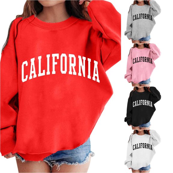 Vividxx Sweatshirts For Girls Fashion Letter Print Sweatshirt Crewneck Long Sleeve Cute Pullovers Tops Comfortable 4-5 Years