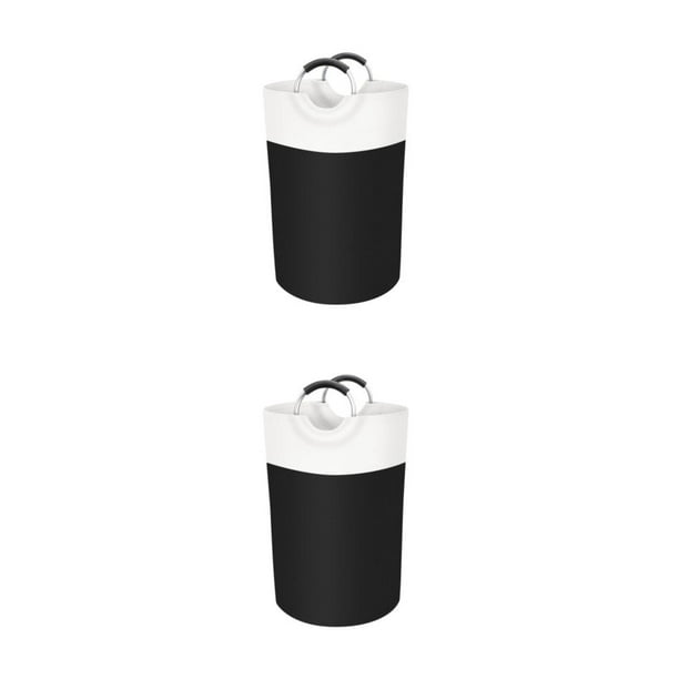 Billuyoard Cesto de ropa sucia bolsa de ropa 90L cesto de almacenamiento de gran capacidad plegable ligero juguete dormitorio dormitorio Negro puro mango de aluminio/90l 2piezas