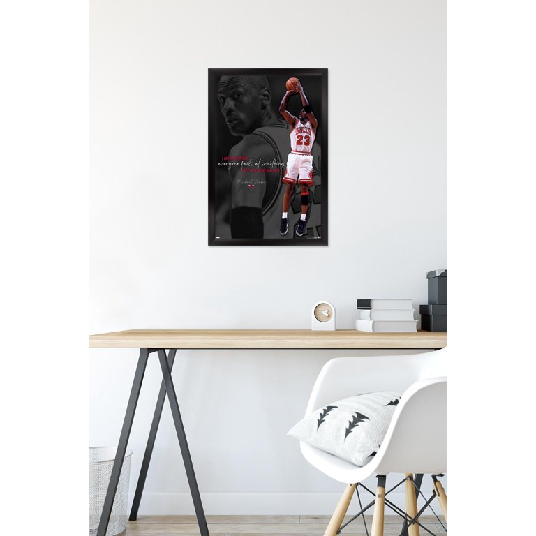 Trends International Michael Jordan - Can't Accept Not Trying Wall Poster,  22.375 x 34, Black Framed Version