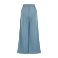 thumbnail image 4 of QUINDOS Womens Pants Casual Wide Leg High Waisted Full Length Trousers Drawstring Loose Pants with Pockets, 4 of 5
