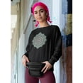 thumbnail image 2 of Green Mandala Design Sweatshirt Women -Image by Shutterstock, Female 3X-Large, 2 of 4