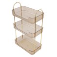 thumbnail image 4 of Amber Gold Rectangular Desktop Cosmetic Organizer Home Bathroom Shelf Desktop Storage Organizer 3 Layers, 4 of 5