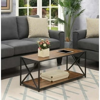 Convenience Concepts Tucson Coffee Table with Shelf, Barnwood/Black