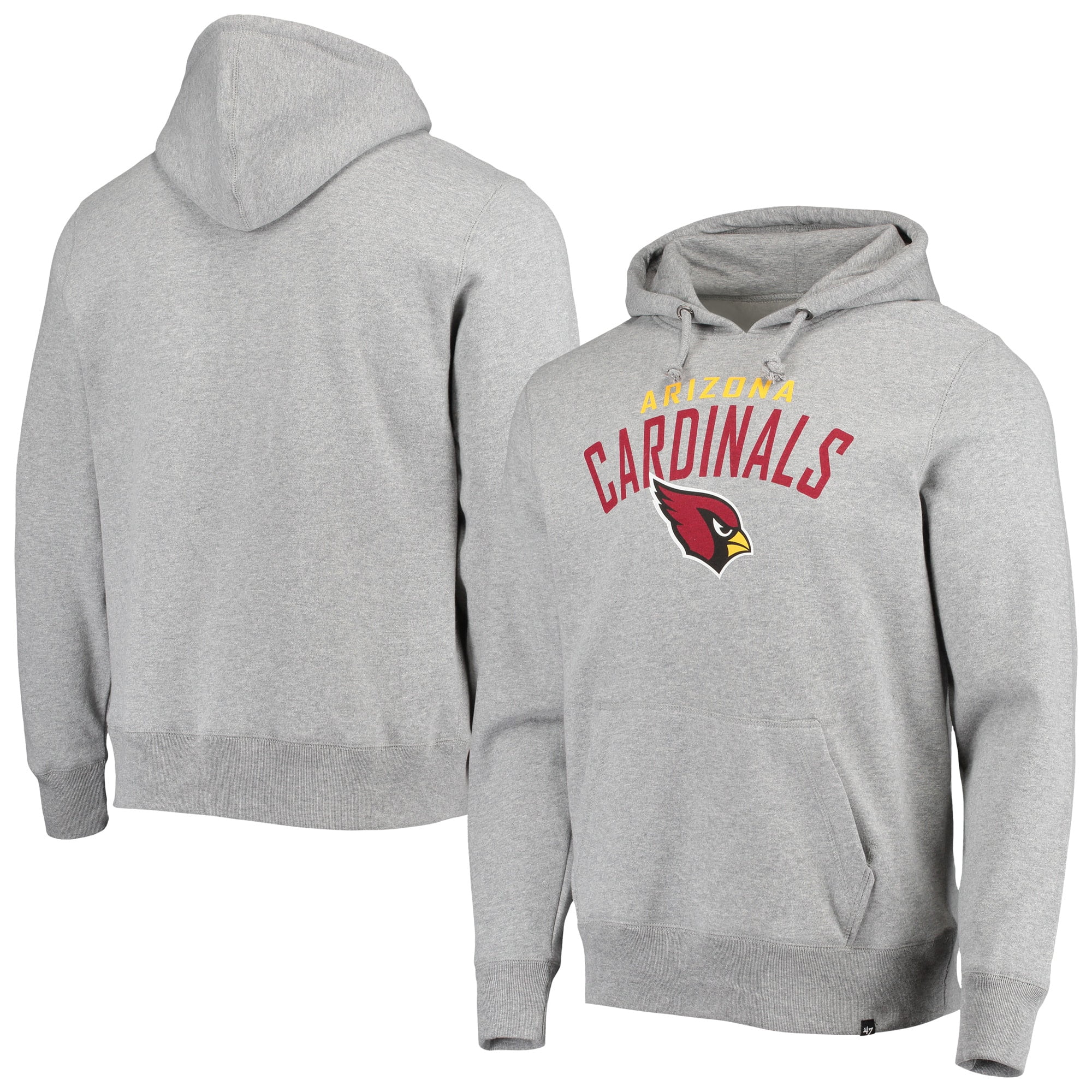 Men's '47 Heathered Gray Arizona Cardinals Bevel Pullover Hoodie