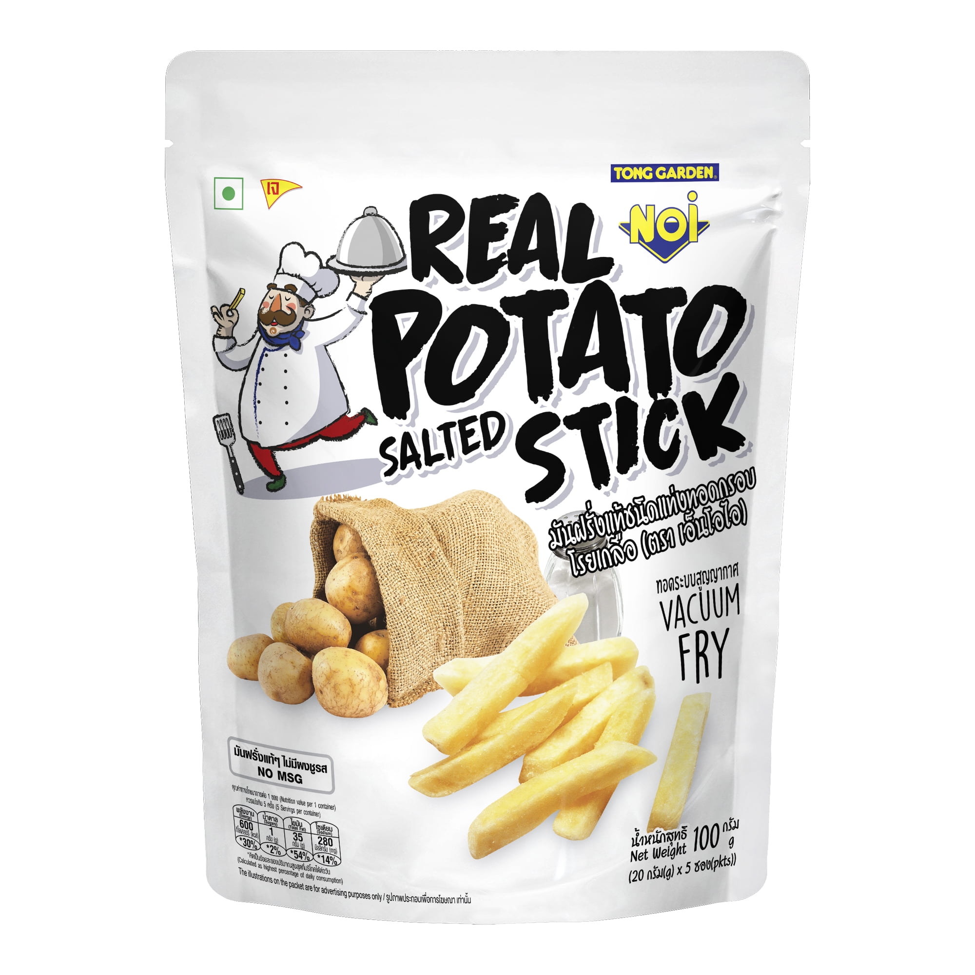 Bâtonnets de pommes de terre salées Tong Garden Noi Real, 100 g