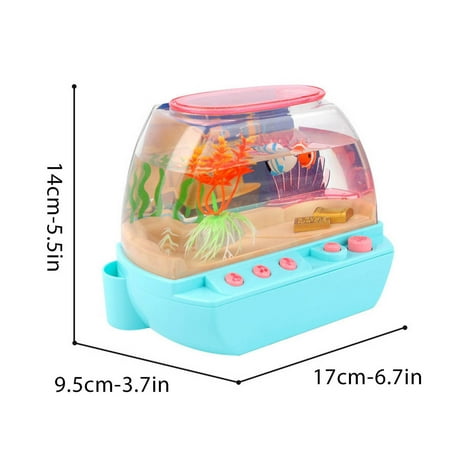 Children s Electric Fish Tank Toy Set Simulated Mini Interesting Kids Aquarium with Light and Music Pretend Fish Keeping Toys