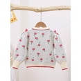 thumbnail image 3 of Wangsaura Baby Girls Ruffle Cardigan Long Sleeve Round Neck Floral Print Button Down Sweater Fall Tops, 3 of 7