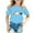 X3Blue, variant on lnmuld Girls Cute Tops Summer Casual Tee with Adorable Graphic Print Round Neck Short Sleeve Shirt Size:9-10 Years
