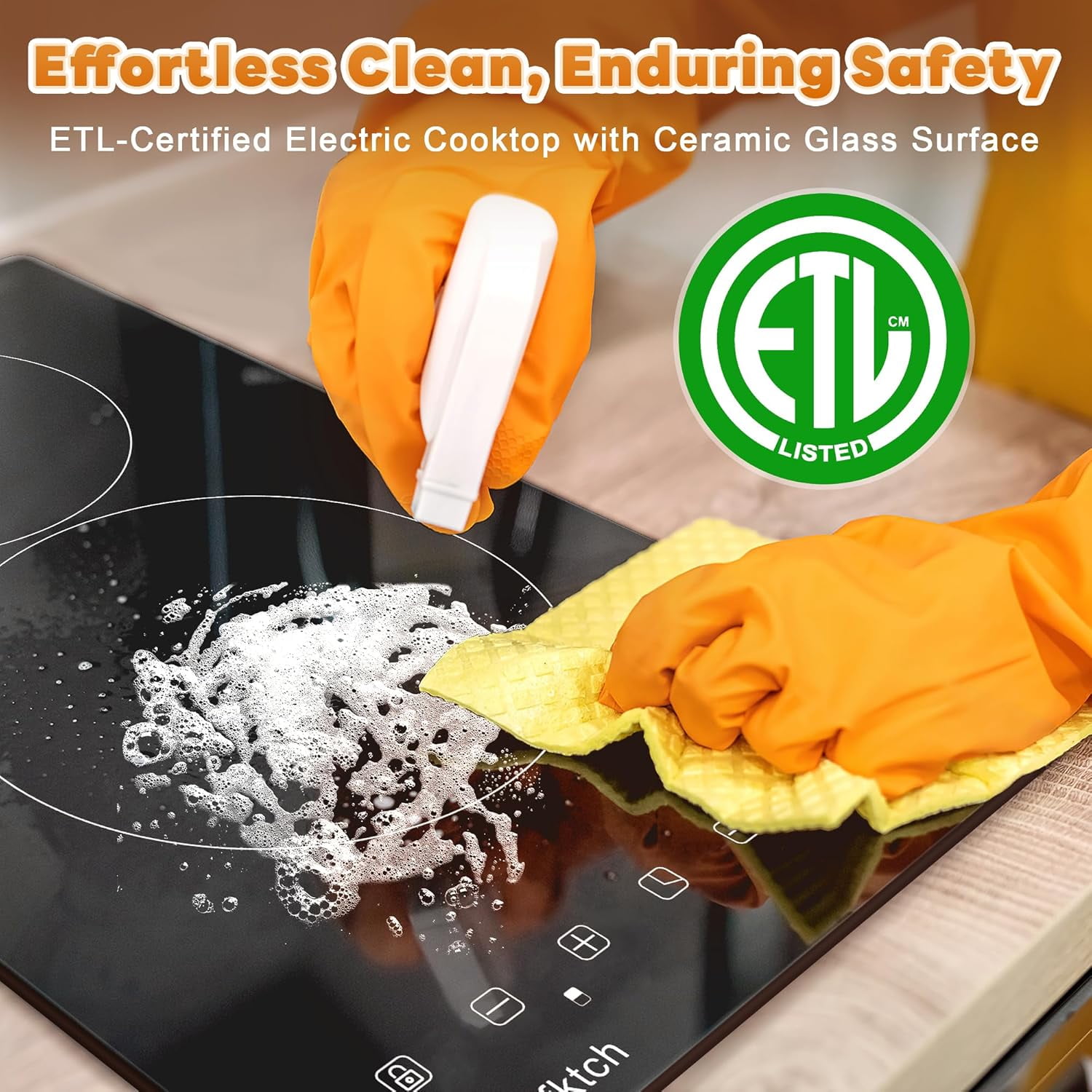 2 4 5 Burner Electric Cooktop 220V~240V, 12 24 30 Inch Built-in 3000W Ceramic Stove Top with Child Safety Lock, Timer & Residual Heat Indicator, Hard Wire(No Plug) for Modern Kitchens