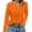 Orange_02#721C, variant on Hearthz Long Sleeve Cotton Shirts for Women Fall V Neck Shirts for Women Henley Button Down Ladies Blouses Dressy Casual
