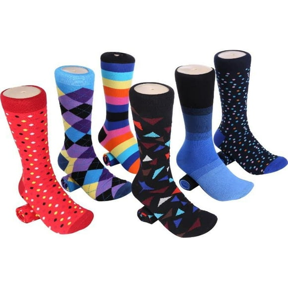 Marino Chaussettes Habillées pour Hommes - Chaussettes Colorées Amusantes pour Hommes - Chaussettes en Coton Funky - Lot de 6 - Collection Cool - Taille de Chaussette : 13-15