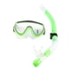 thumbnail image 1 of Máscara de buceo de vidrio templado para adultos con tubo de respiración, paquete de snorkel (verde), 1 of 2