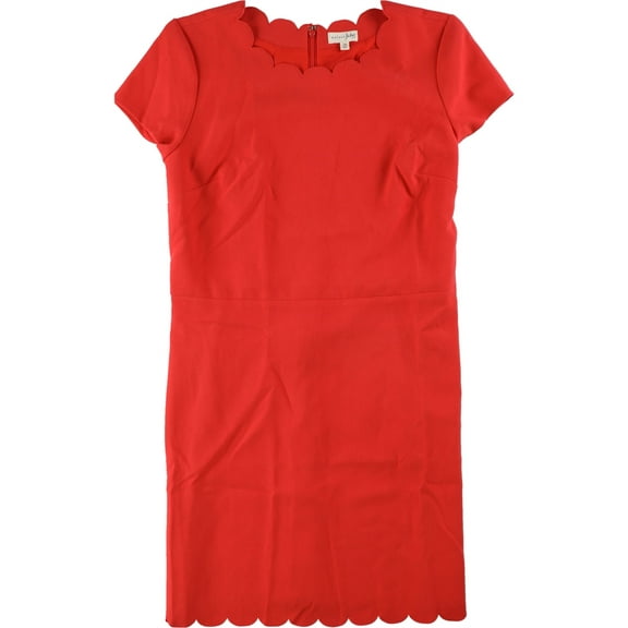 maison Jules Womens Scalloped Shift Dress, Red, 14