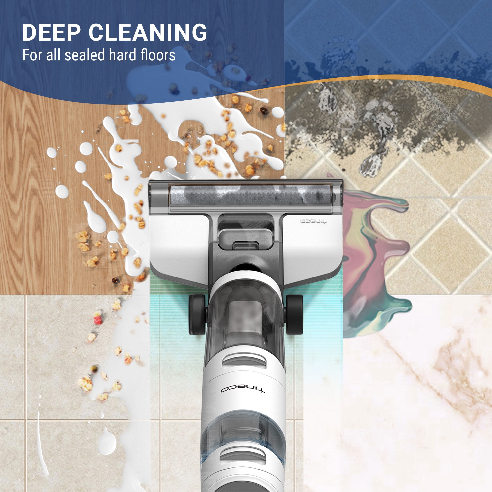 Tineco iFloor 3 Breeze Cordless Wet Dry Vacuum / Mop, Multi-Surface Floor Washer with LED Display
